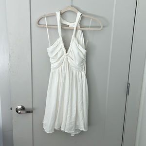 Off white halter neck dress